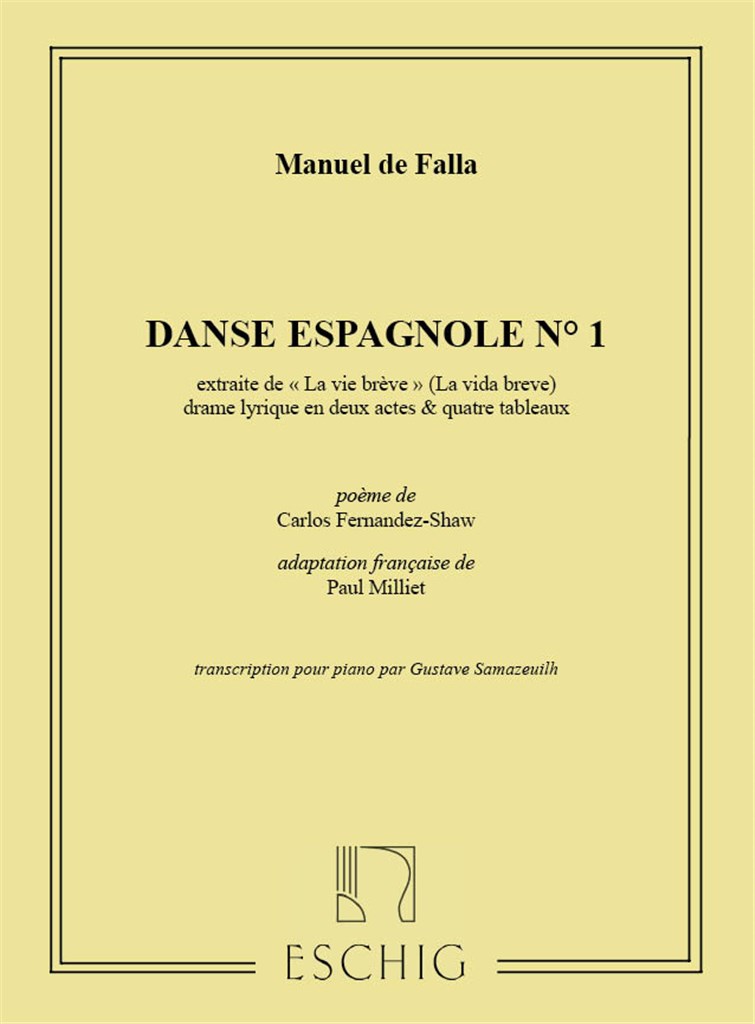 Vie Breve Danse N 1 Piano (Samazeuilh)